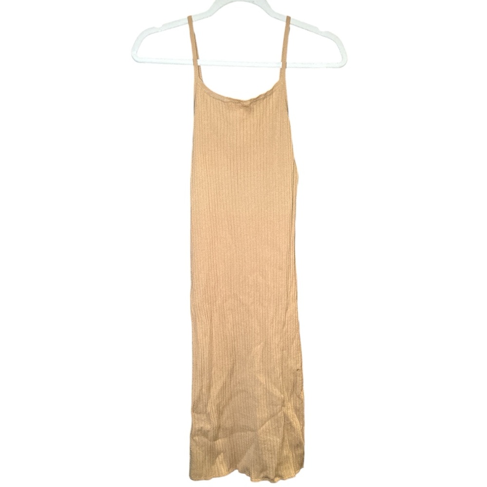 NWT House of Harlow 1960 Tan Ribbed Dress